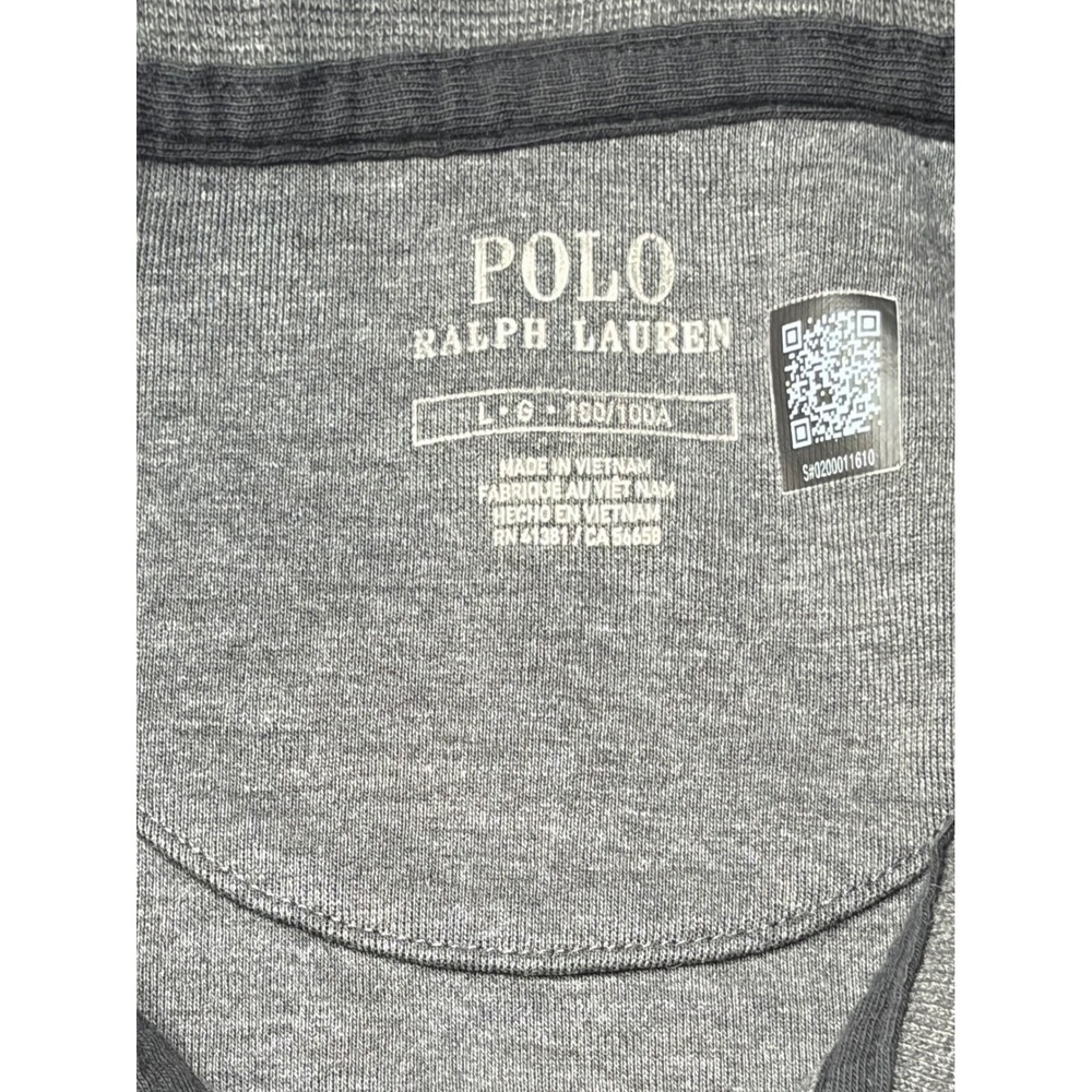 Polo Ralph Lauren Mens Heather Grey Quarter Snap Mock Neck Pullover Sweatshirt L - Picture 4 of 6